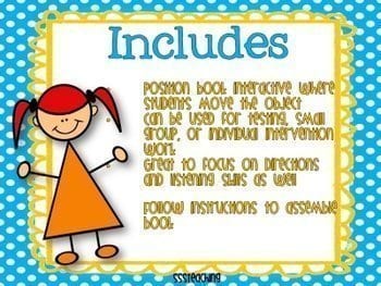 Positional Words Interactive Book - Prepositions TOO! - Image 2