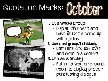 Quotation Marks (Dialogue) October- Picture Writing Prompts and Jokes! - Image 2