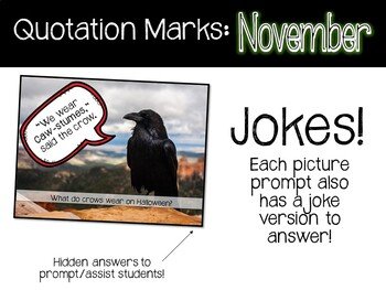 Quotation Marks (Dialogue) November- Picture Writing Prompts and Jokes! - Image 3