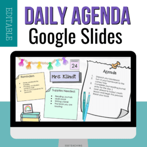 Plan Your Days How To Create A Daily Agenda In Google Slides For Your Classroom Sssteaching